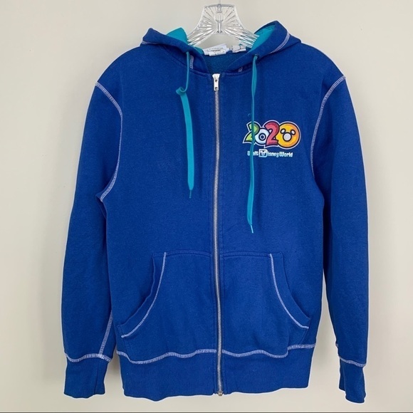 Disney Parks Disney World 2020 Blue Full Zip Sweatshirt Hoodie Size S - Picture 1 of 10